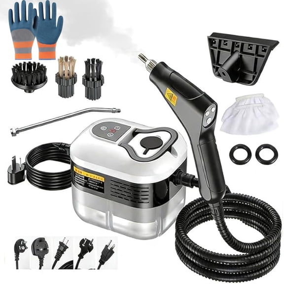 Handheld Steam Cleaner for Home | 2500w Handheld High-Temperature Pressurized Steam Cleaner with 6 Adjustable Levels, Portable Steam Cleaner for Car, Kitchen, Floor, Windows,10s Rapid Heating - WHITE