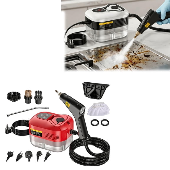 Handheld Steam Cleaner for Home and Auto, 1200ml Large Water Tank, 6 Adjustable Steam Settings, Portable 221°F High Pressure Steamer for Kitchen, Bathroom, Tile, Carpet