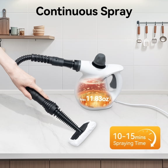 Handheld Steam Cleaner, High Temperature 239F Steamer for Cleaning Floors, Windows, Cars, Kitchen & Bathroom, with 7 Accessories, Pressurized Handheld Multi-Surface Portable Deep Steam Cleaner