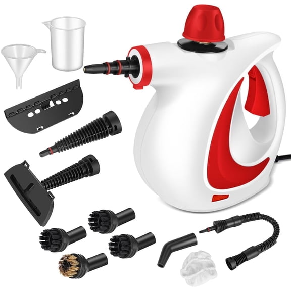 Handheld Steam Cleaner, Pressurized Hot Steam with 12 Accessories for Home