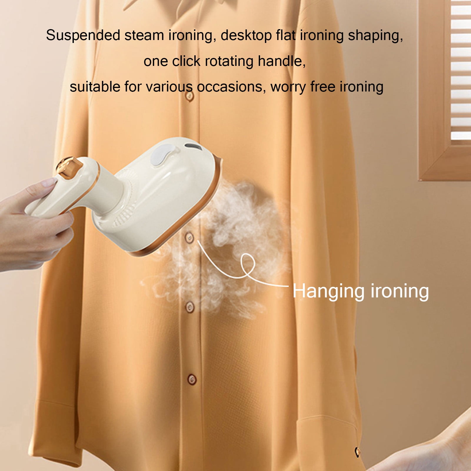 Handheld Steam Iron 2-in-1 Steamer and Iron, 1000W Fast Heating in 5 Seconds, Anti-Scalding Base, Portable Clothes Steamer for Travel, Home, Dorm