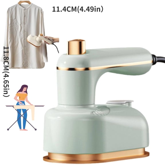 Handheld Steam Iron with Anti-Scalding Base, Portable Steamer for Clothes, 2-in-1 Steamer and Iron, Continuous Steam & Dry Ironing, Compact Lightweight Design with 30ml Water Tank for Home Travel