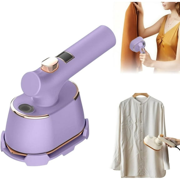 Handheld Steam Iron with Anti-Scalding Base, Sakerplus 2-in-1 Portable Steamer and Mini Travel Iron with LED Temperature Display, 4.23oz Water Tank,90° Swivel Handle for Home, Dorm & Trip