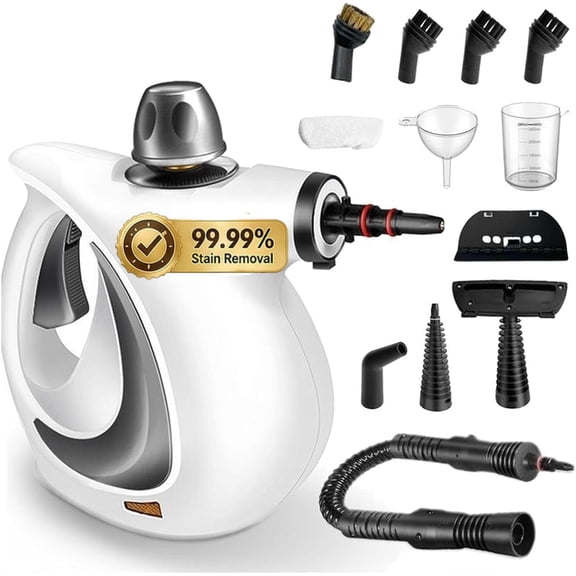 Handheld Steam Pro Cleaner, High Pressure with 12 Pcs Accessories for Home, Fast 15s Heat-Up Multi-Surface Steamer for Upholstery, Car Interior & Tile Grout, One for Your Entire Home