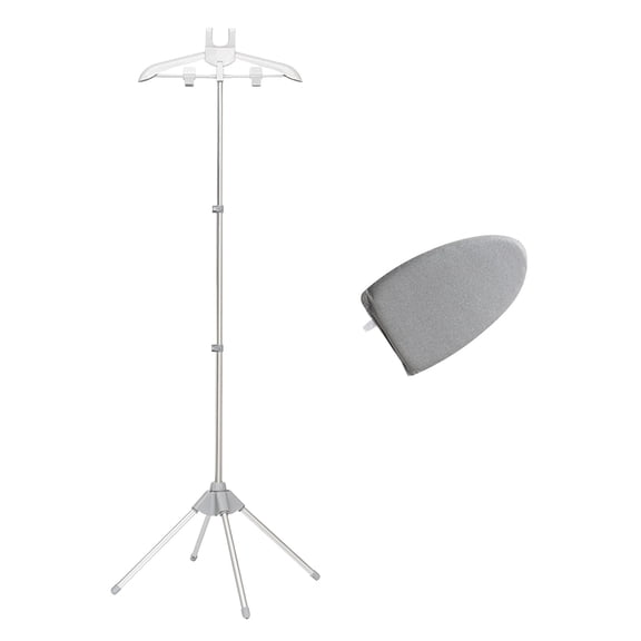 Handheld Steamer Stand With Ironing Board - Gray Portable Garment Steamer Rack With Adjustable Height, Foldable Tripod Base, And Heat-Resistant Ironing Pad - For Home, Travel,