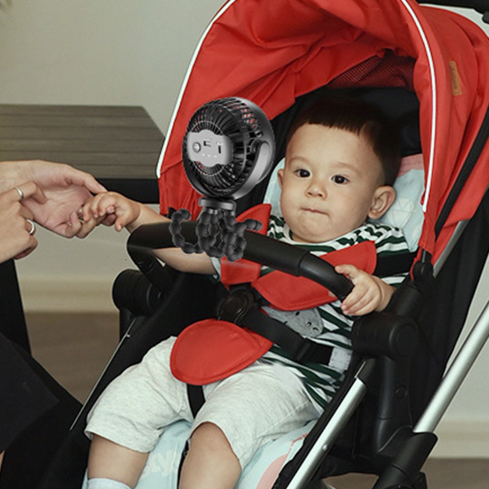 Handheld Stroller Fan Battery Operated 360 Degree Rotating Flexible