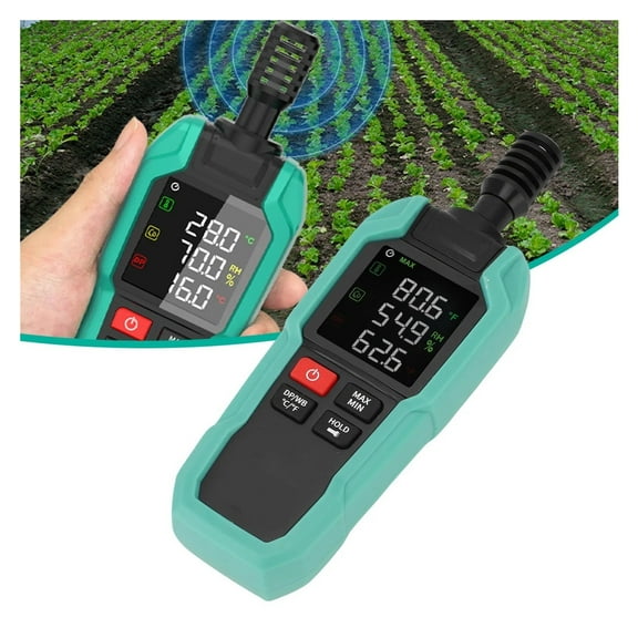Handheld Temperature Humidity Meter Thermo Hygrometer High Sensitivity Ambient Dew Point Wet Bulb
