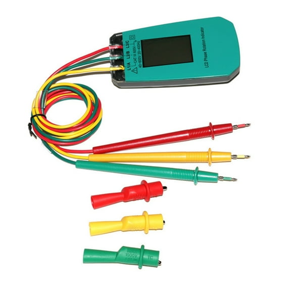 Handheld Three Phase Rotation Tester Power Sequences Tester for Voltages, Current, Resistance Measurement