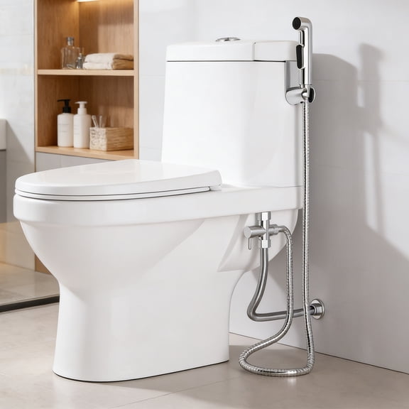 Handheld Toilet Bidet Sprayer Bidet Attachment with T-Valve Metal Hose Set Included
