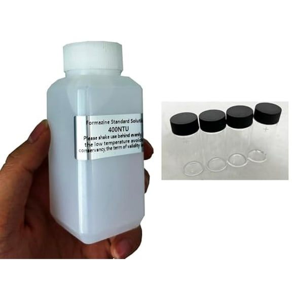 Handheld Turbidity Calibration Solution Formazin 400NTU 100ml Four Empty Glass Vials Sample Bottles for SGZ-200BS SGZ-200B SGZ-20B SGZ-50B SGZ-400B Turbidimeters Standards ISO7027$$Tools