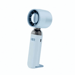 Handheld Turbo Fan, 5-Speed Portable Mini Fan with LED Display, Foldable USB Rechargeable Quiet Blower for Travel Camping Vacation