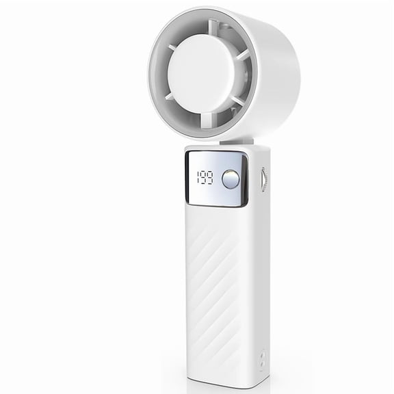 Handheld Turbo Fan, Powerful Fans [20Hrs Max Cooling], Mini Fans,LED Display, for Women Men Outdoor Indoor White,1 x Fan 1 x Charging Cable,White