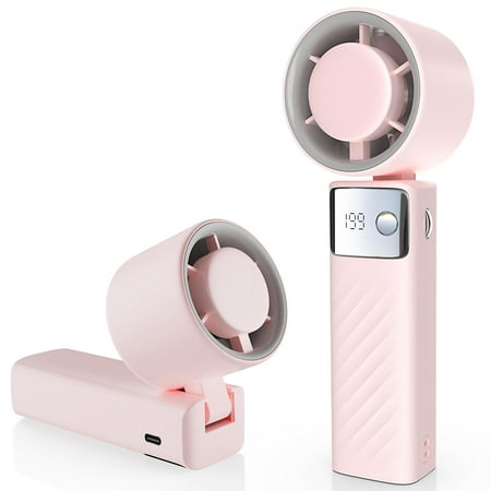 Handheld Turbo Fan, Powerful Portable Fans [20Hrs Max Cooling], Mini Fans,105° Personal Rechargeable Fan, 1-199 Speed, Foldable, LED Display, Gifts for Women Men Outdoor Indoor