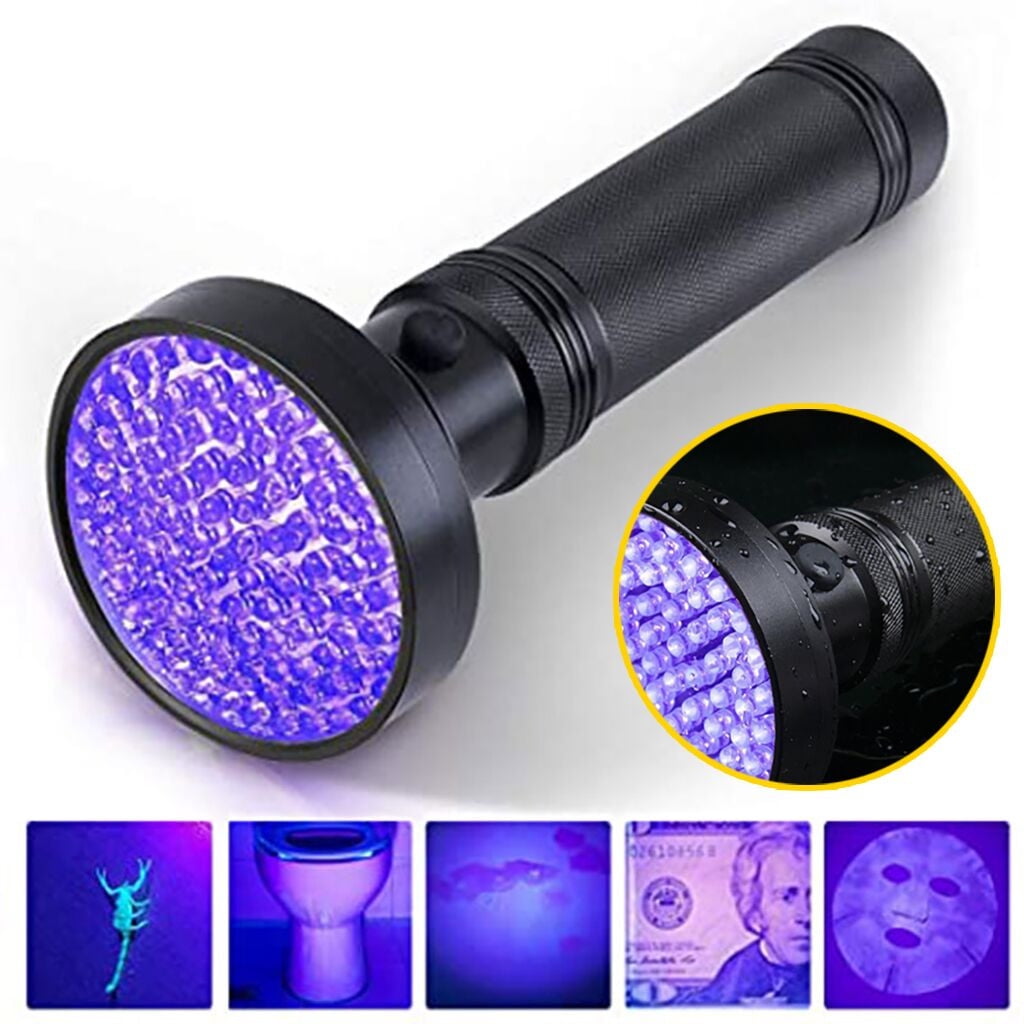 Handheld UV Black Light Torch Portable Blacklight, 100 LED Flashlights