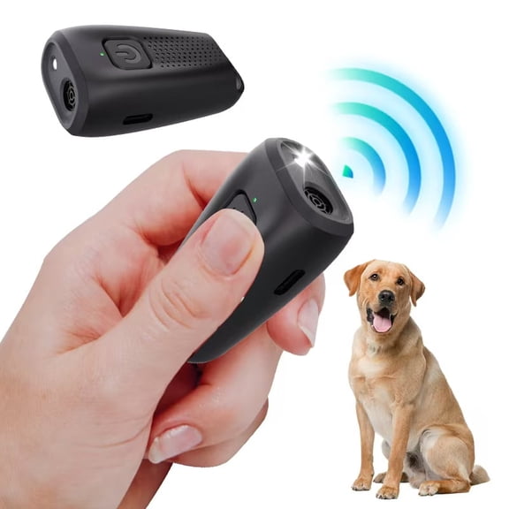 Handheld Ultrasonic Dog Repeller with Type-C Charging Cable, Black