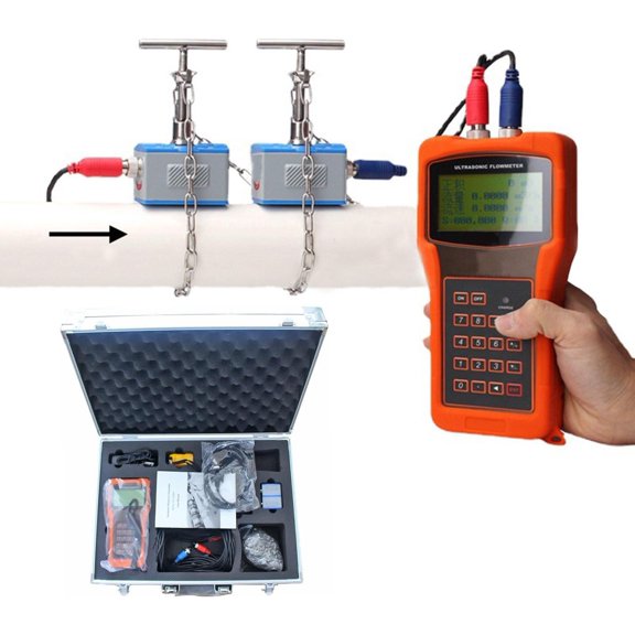 Handheld Ultrasonic Flow Meter, Ultrasonic Water Flowmeter TUF-2000H TM-1 DN50~DN700mm Portable Digital Ultrasonic Flow Meter Flow Meter Transducer