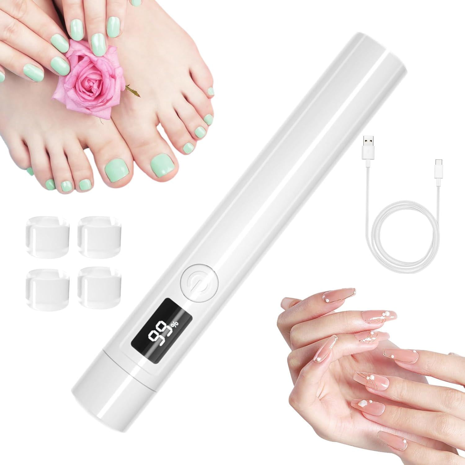 Handheld Uv Light for Gel Nails, Rechargeable Usb Nail Dryer, Led
