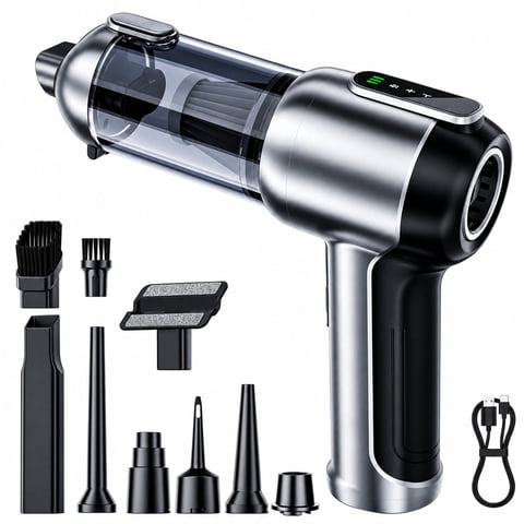 Handheld Vacuum Cleaner, 20000Pa Brushless Motor, 3-Speed Wind Power, 4-in-1 Portable Mini Vac, Dual Suction, LED Light, Smart Display, One-Click Dust Empty, Type-C Charge for Car, Office & Home