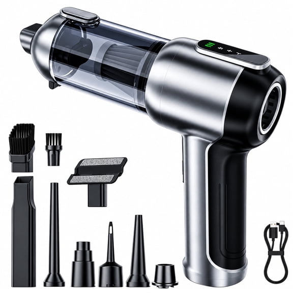 Handheld Vacuum Cleaner, 20000Pa Brushless Motor, 3-Speed Wind Power, 4-in-1 Portable Mini Vac, Dual Suction, LED Light, Smart Display, One-Click Dust Empty, Type-C Charge for Car, Office & Home