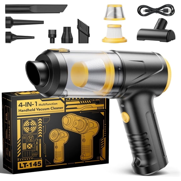 Handheld Vacuum Cleaner 21000Pa Suction with Brushless , 4-in-1 Portable Mini Vacuum with 2 Suction Modes, Cordless Vacuum with Light, Type-C Charge for , Office Desk, Keyboards