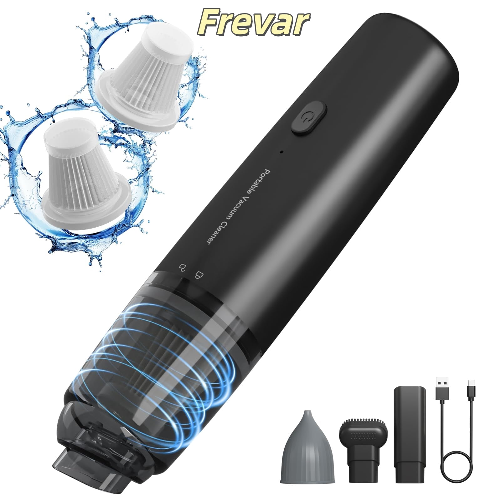 Handheld Vacuum Cleaner, Car Vacuum Portable Cordless with HEPA Filter, 2 Suction Modes, Mini Hand Held Vacuum Rechargeable for Car, Home, Pet Hair, Office, Desk, Keyboards (Black)