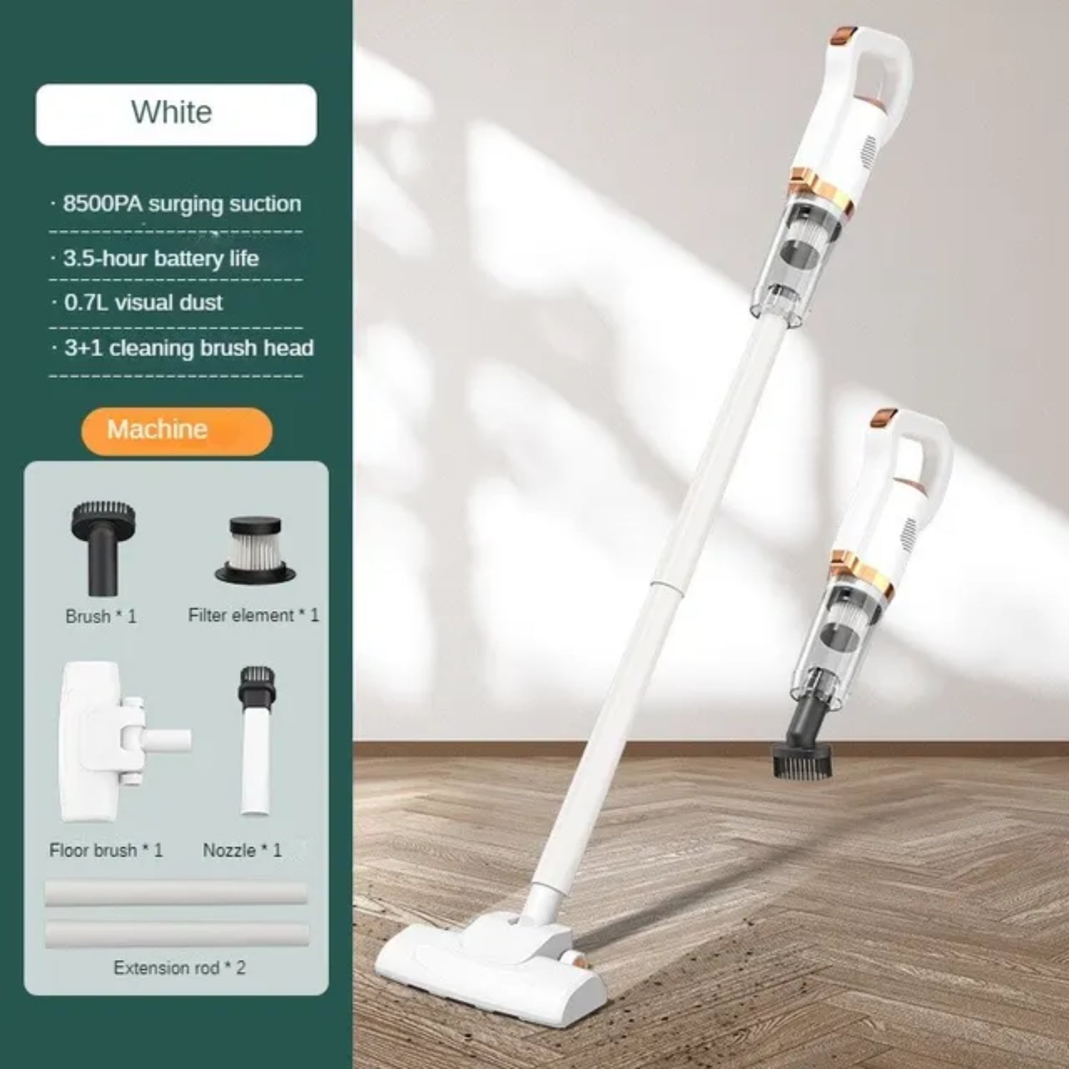 Handheld Vacuum Cleaner Wireless Sweeper 8500Pa Powerful Cordless Car