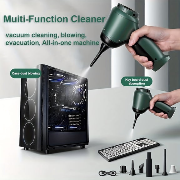 Handheld Vacuum Cleaner with Blower for Car and Home, Cordless Mini Dust Vacuum Green