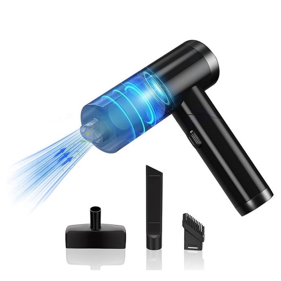 Handheld Vacuum and Compressed Air Duster Handheld Vacuum Cordless Foldable Mini Vacuum Rechargeable Air Duster,1 x Handheld Vacuum 4 x Accessories,Black