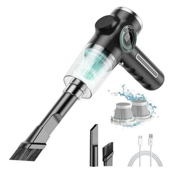 Handheld Vacuum Cordless, 29000Pa Car Vacuum Cleaner, Mini Portable Rechargeable Wireless Vacuum Cleaner for Car, Home, Office, Pet - Black