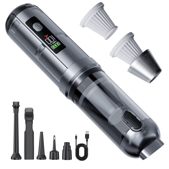 4-in-1 Handheld Car Vacuum Cleaner with 3 Speed Settings and 16000pa Suction Power Blowing & Inflating 2 Modes