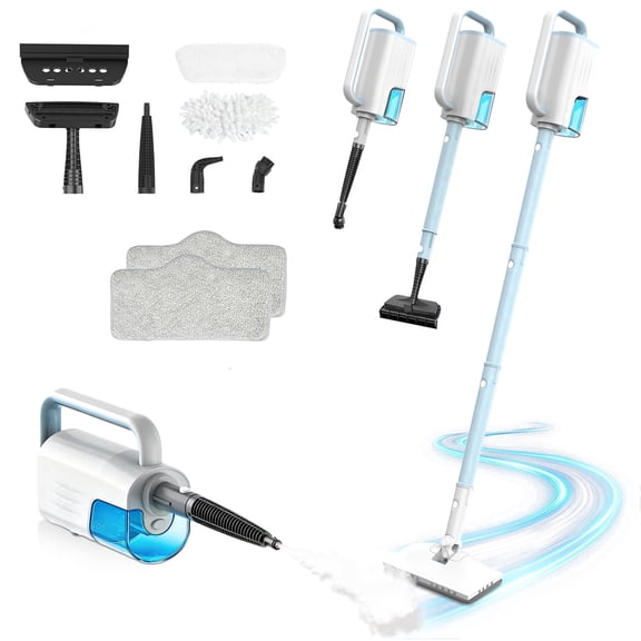 GOOVI Steam Mop, 7 in 1 Handheld Steam Mop Cleaner Detachable with 350ml Water Tank for Hard Floor, Carpet, Tiles Cleaning