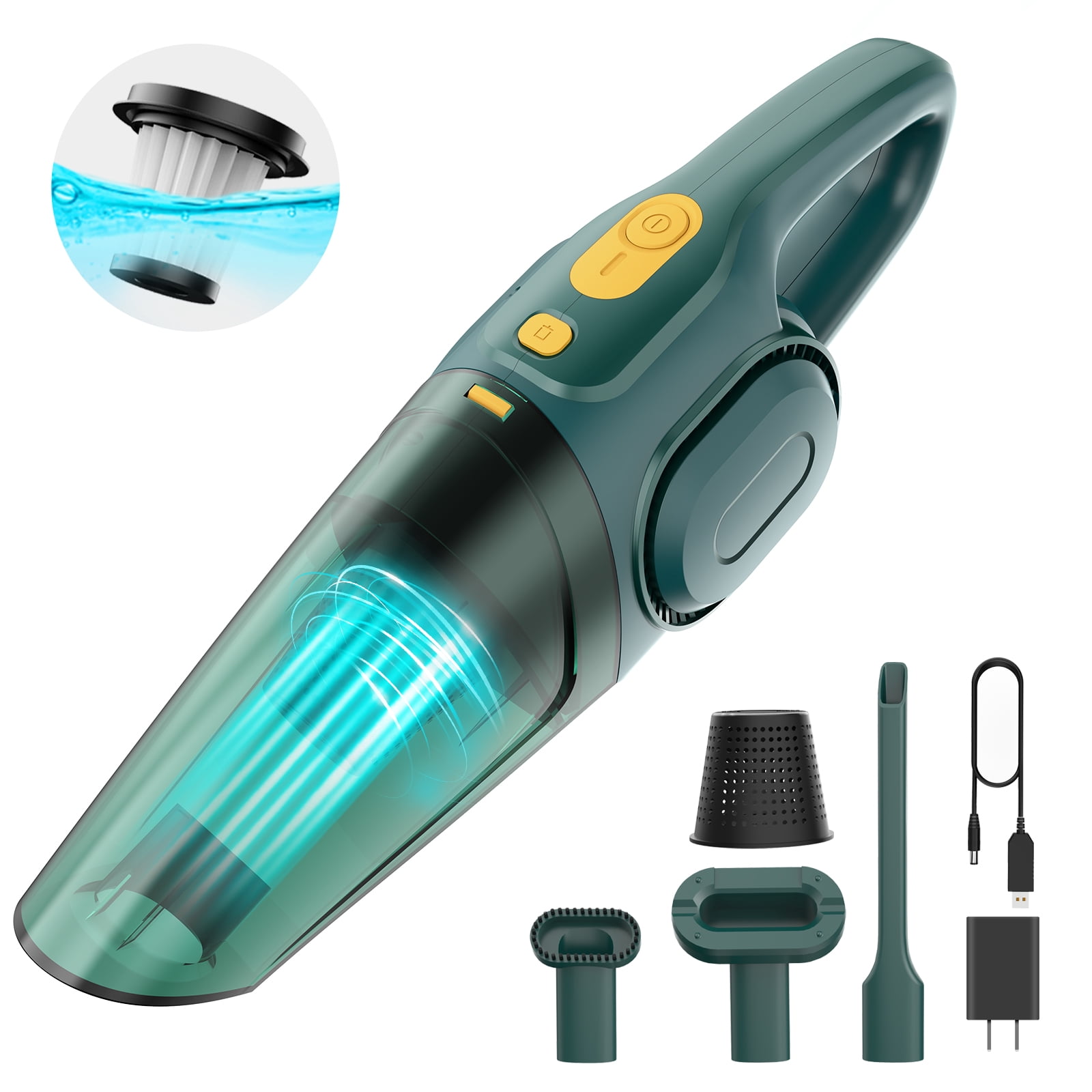 Handheld Vacuum Cordless, KOSIY 8kpa Powerful Hand Vacuum Car Vacuum