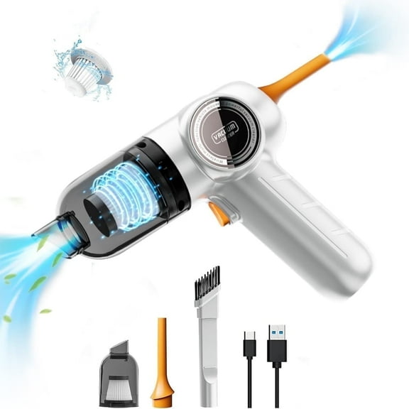 Handheld Vacuum Cordless,Portable Vacuums for Car , 2 in 1 Wireless Hand Portable Car Vacuum for Car and Home Cleaning(White)