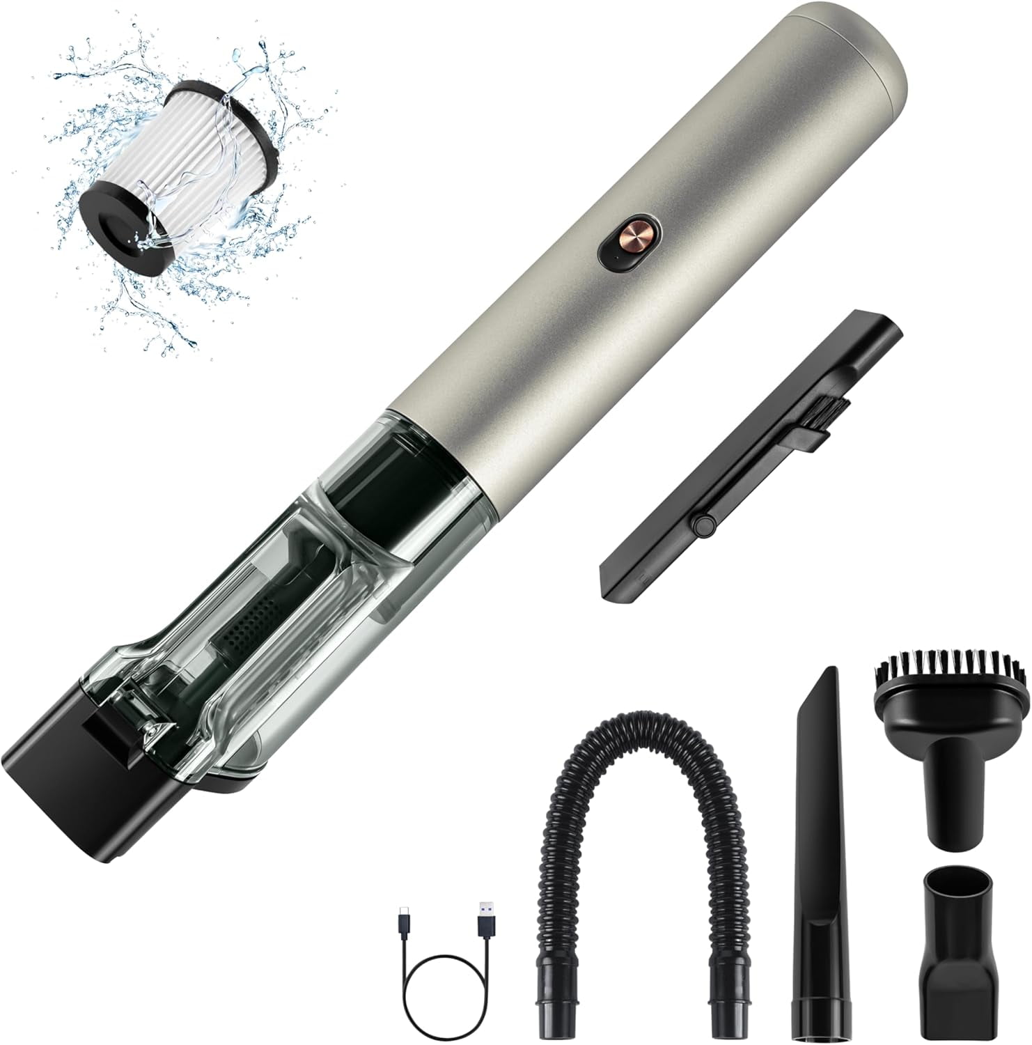 Handheld Vacuum Cordless Rechargeable Portable 16000pa Strong Suction and High Power, Hand Vacuum Cordless with 10-20 Mins Long Runtime Lightweight Hand Vacuum for Car Pet Hair Home Office