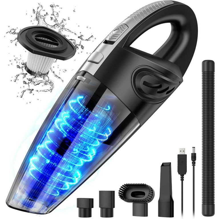 SmartSafe Cordless Handheld Vacuum Car Vacuum Cleaner High Power 9000pa  Suction Hand Vacuum Rechargeable with Led Light 2 Filters and Multiple  Nozzles
