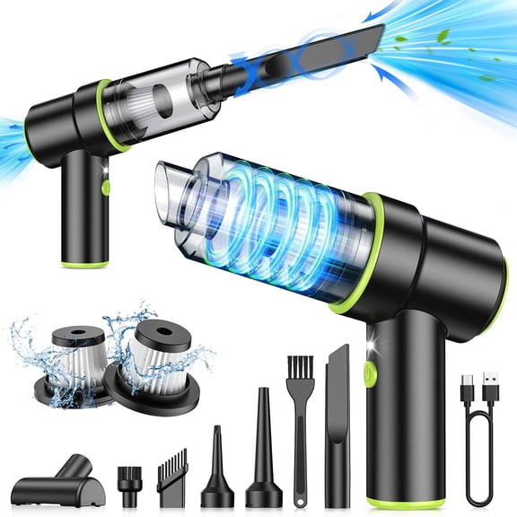 Handheld Vacuum Portable Cordless, 12000PA Handheld Air Duster with Multi-Nozzles and Light, Mini Hand Held Vacuum for , , Office,