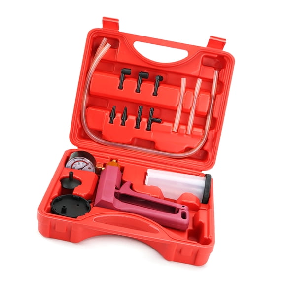 Handheld Vacuum Pumps Tester Set Vacuum Gauge and Brake Bleeder Kits for Automotive with Plastic Handle
