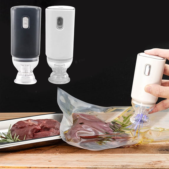 Handheld Vacuum Sealer Pump with Reusable Food Vacuum Bags, USB Rechargeable Portable Vacuum Sealing System for Meal Prep, Sous Vide, Travel & Camping