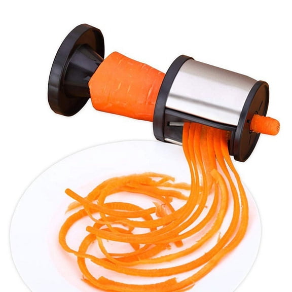Handheld Vegetable Spiralizer Slicer, Stainless Steel Blade Julienne Cutter for Zucchini Carrots Cucumbers Potato, Makes Long Noodle-Like Strips, Spiral Cut Tool, Dishwasher Safe