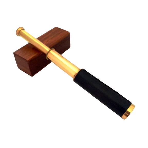 Handheld Vintage Brass Telescope with Wood Box Leather Brass Telescopes/Spyglasses/Binoculars - Nautical Decorative Gift
