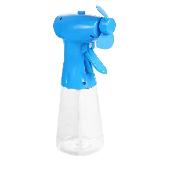 Handheld Water Spray Mist Fan Portable with 220ml Bottle Battery Operated for Travel Sports Blue
