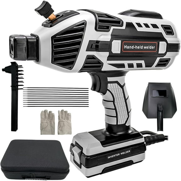 Handheld Welding Machine 110V 20-120Amp Portable ARC Welder Gun Hand Held Welder Machine with IGBT Inverter 6 Variable Current Adjustment for 1/16''-1/8'' Welding Rods Welding Tool Kit