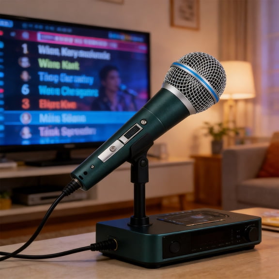 Handheld Wired Microphone 16.2x5.1cm, 3.5mm Jack Dynamic Vocal Mic, 9.8ft Cable Anti-Interference for Speaker, Karaoke Singing Machine Compatible, Plug Play No Battery for Live Streaming Stage Home