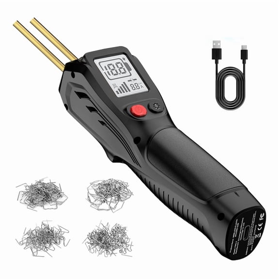 Handheld Wireless Charging Plastic Welding Tool Hot Stapler WelderGun Car Bumper Repair Tool with 200pcs Staplers Black,Black