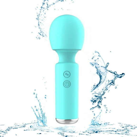 Handheld Wireless Electric Body Wand Massager with Memory Feature ,GIXUSIL Massage Skin Soft Silicone 10 Patterns,Blue
