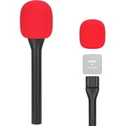 Handheld Wireless Mic Stand for Rode Mic with Pop Filter(Red), Holder for Rode Wireless Go 2/Pro, Interview Microphone Adapter Handheld