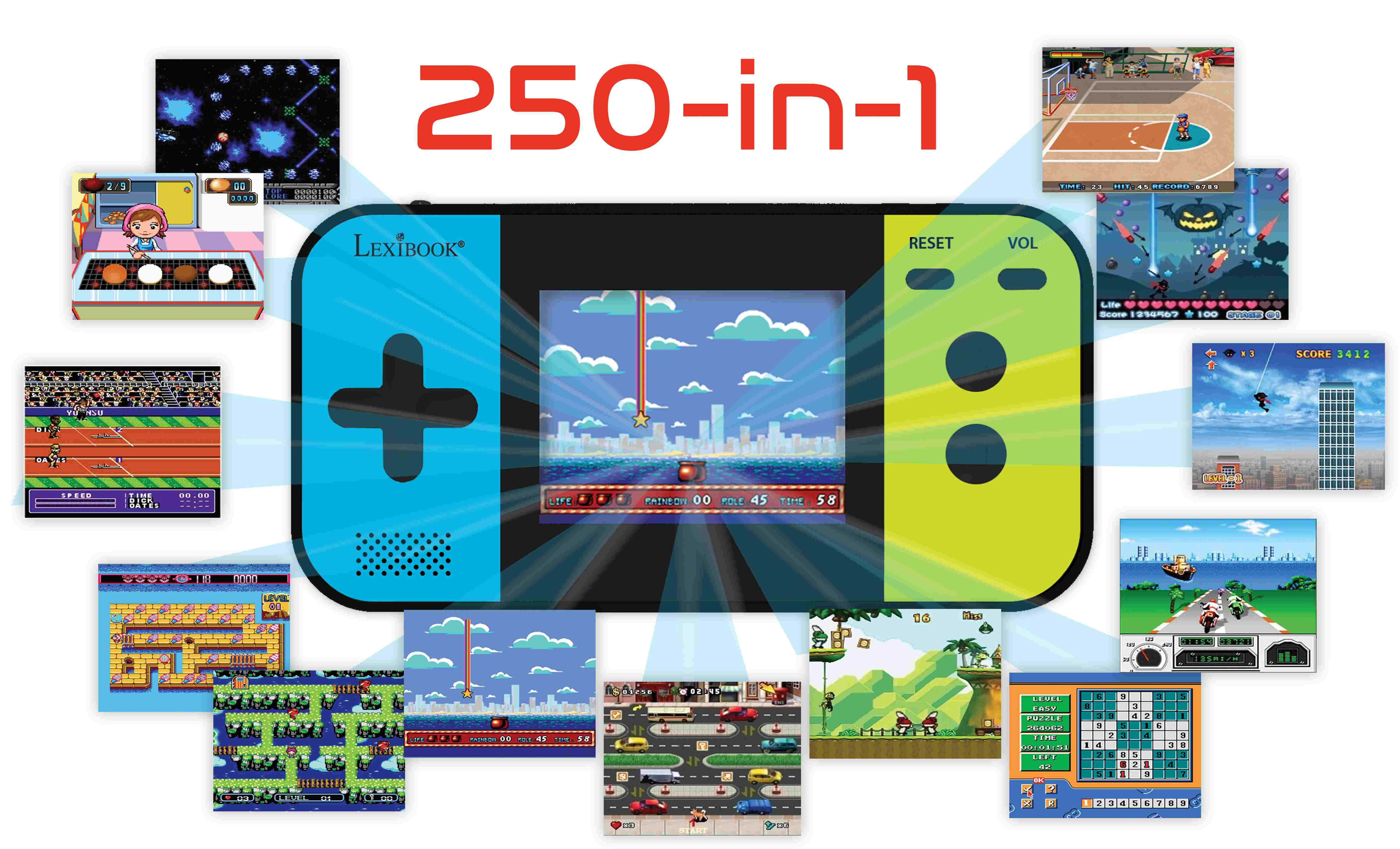 Compact Cyber Arcade® Pocket Gaming Console with color LCD 2.5'' and 150 games