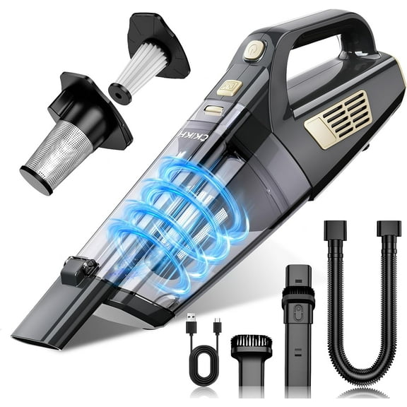 Handheld cordless vacuum, 15000PA strong suction handheld car vacuum cleaner, portable multi-nozzle and washable filter