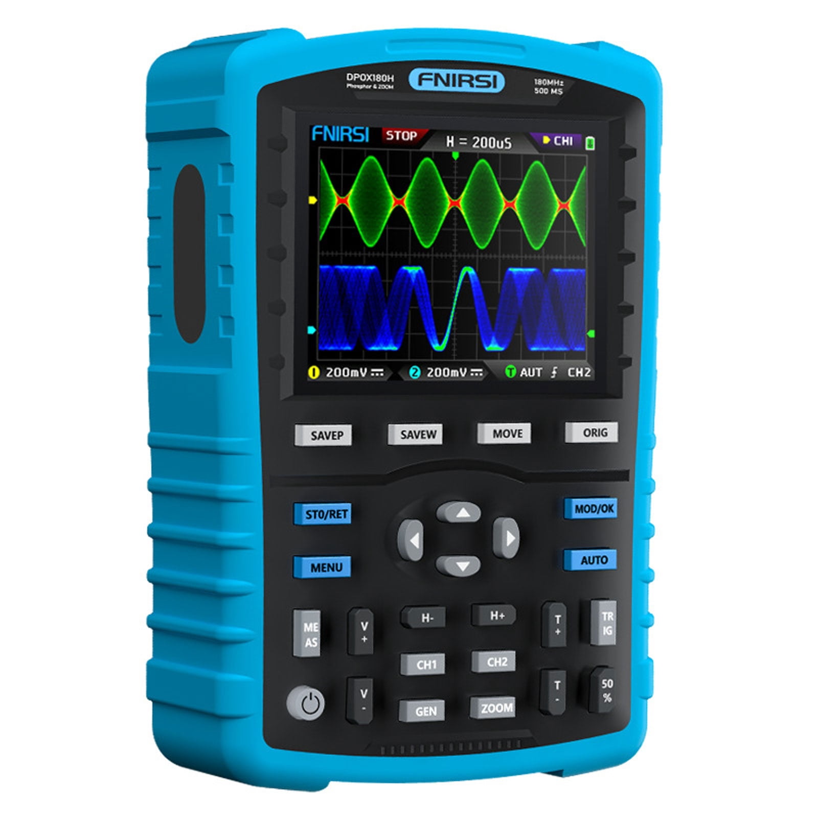 Handheld fluorescent digital oscilloscope dual channel two-in-one small portable instrument auto repair 180M automatic adjustment function