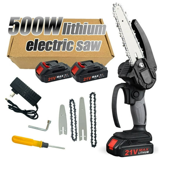 Handheld mini chainsaw 6-inch chainsaw for logging, small handheld chainsaw for household use, electric saw for cutting trees